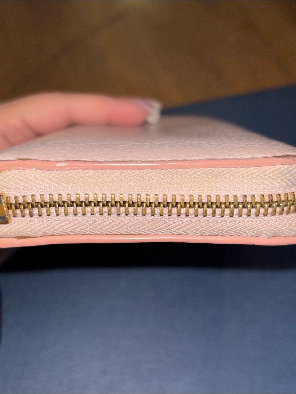 Burberry Blush Pink Embossed Leather Zip-Around Wallet - Picture 8 of 9